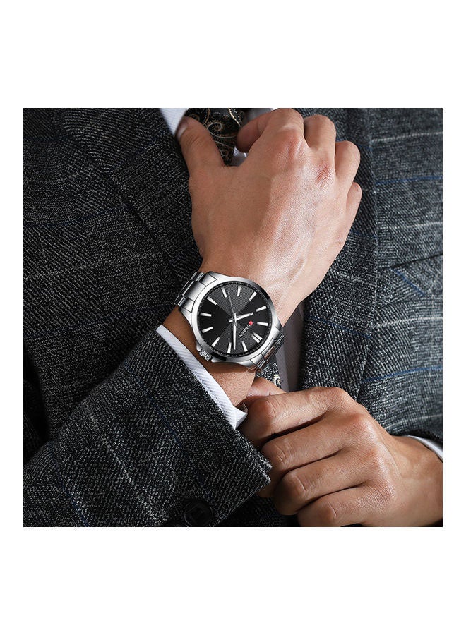 كارين ساعة يد رجالية مقاومة للماء بعرض 8322 - 45 ملم - فضية للرجال - Image 2