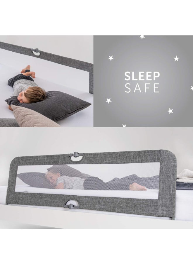 hauck - Sleep N Safe Plus Xl Bed Guard For Toddler, 150 X 50 X 44 Cm, Foldable Bed Rail For Travel 77 X 6 X 45 Cm - Grey - Image 1