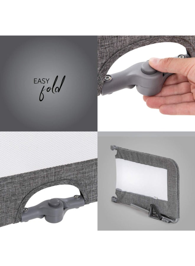 hauck - Sleep N Safe Plus Xl Bed Guard For Toddler, 150 X 50 X 44 Cm, Foldable Bed Rail For Travel 77 X 6 X 45 Cm - Grey - Image 1