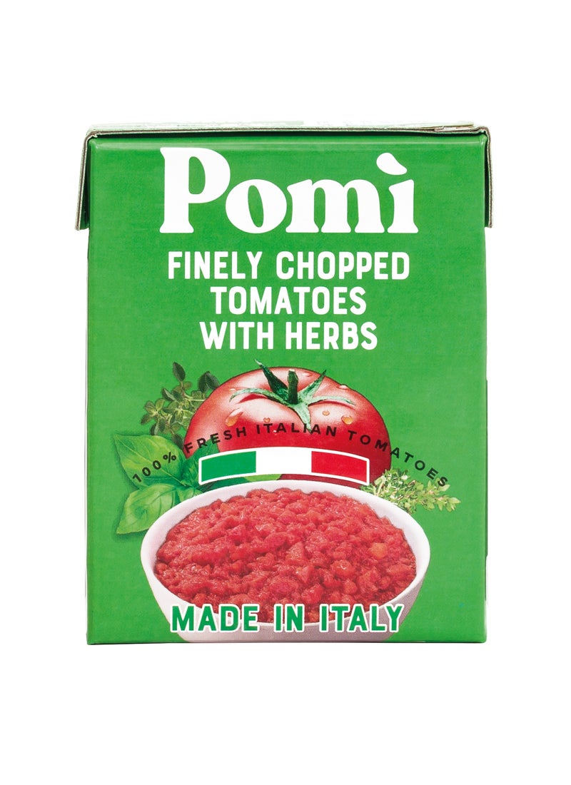 Pomi Finely Chopped Tomatoes With Herbs 390grams Single - Image 1