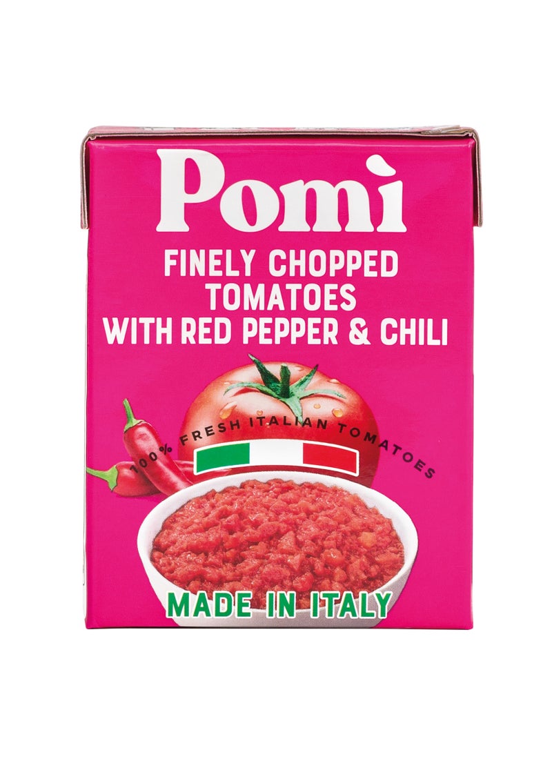 Pomi Finely Chopped Tomatoes With Paper And Chili 390grams Single - Image 1