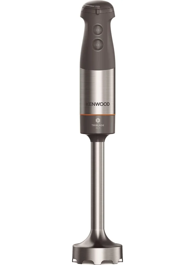 KENWOOD Hand Blender, Stainless Steel Wand, Triblade XL Blending Wand, Chopper, Metal Whisk, HBM60.307GY