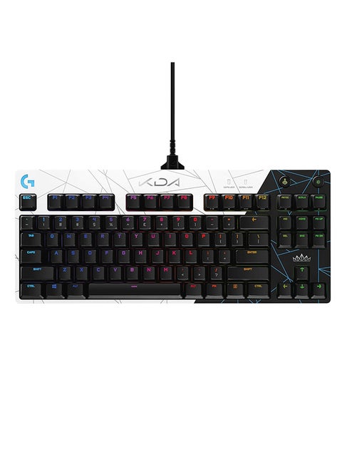 Logitech G PRO K/DA Mechanical Gaming Keyboard, Ultra-Portable Tenkeyless Design, Detachable Micro USB Cable, 16.8 Million Color LIGHTSYNC RGB backlit keys - Official League of Legends KDA Gaming Gear
