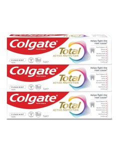 Total Clean Mint Toothpaste 12 Hour Protection White 3x75ml