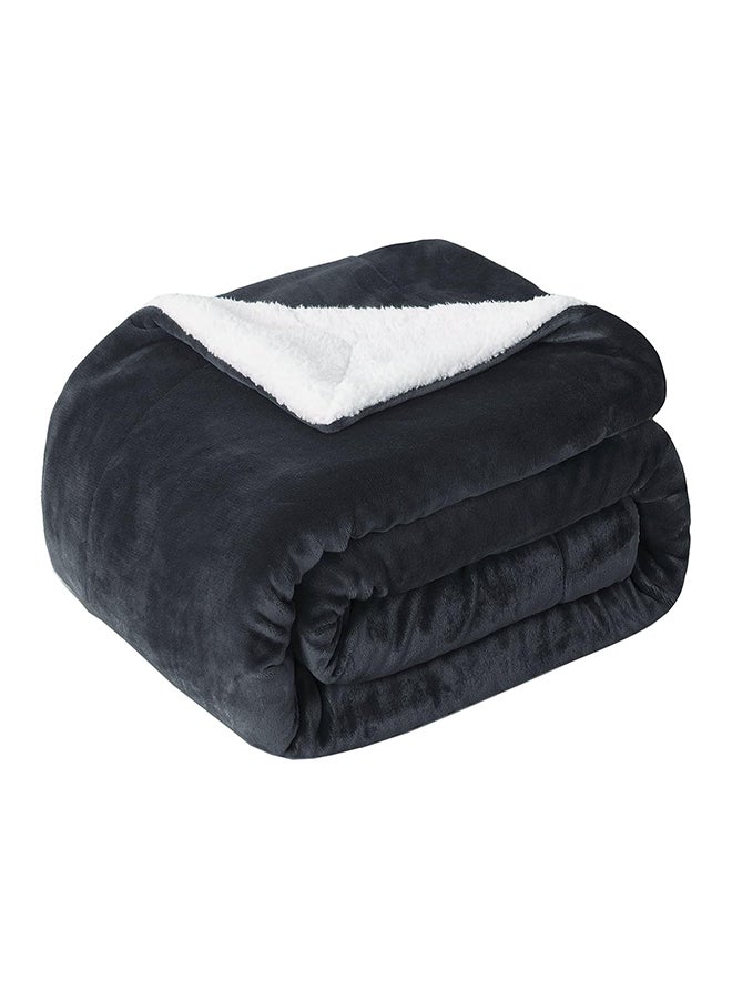 Fabienne Reversible Soft Sherpa Bed Blanket Fleece Dark Grey 220x240cm  - Image 1