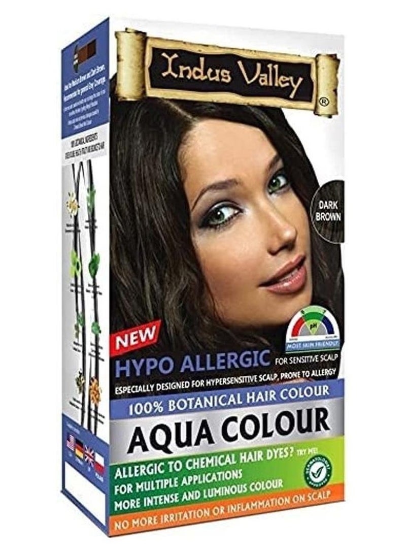 Indus Valley Allergy-Free Hypo Allergic Aqua Hair Color Dark brown 230grams - Image 1