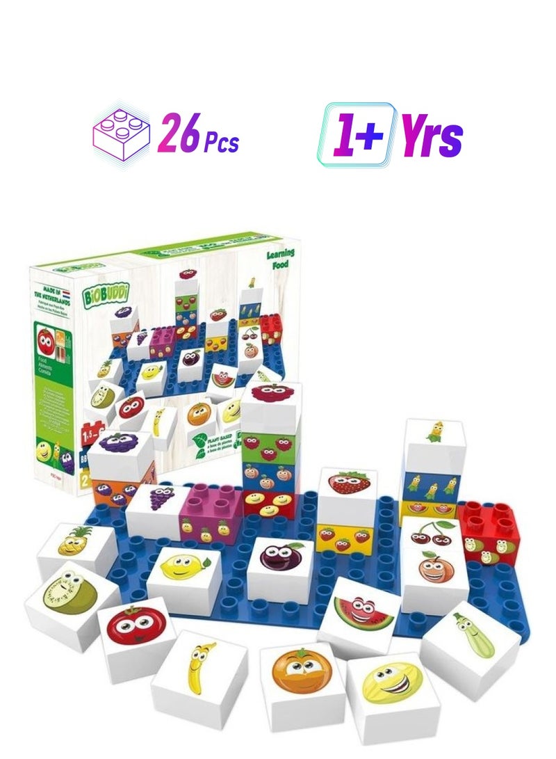 BioBUDDi BB-0003 26-Piece Learning Food Building Toy for Kids 26 1+ Years - Image 1