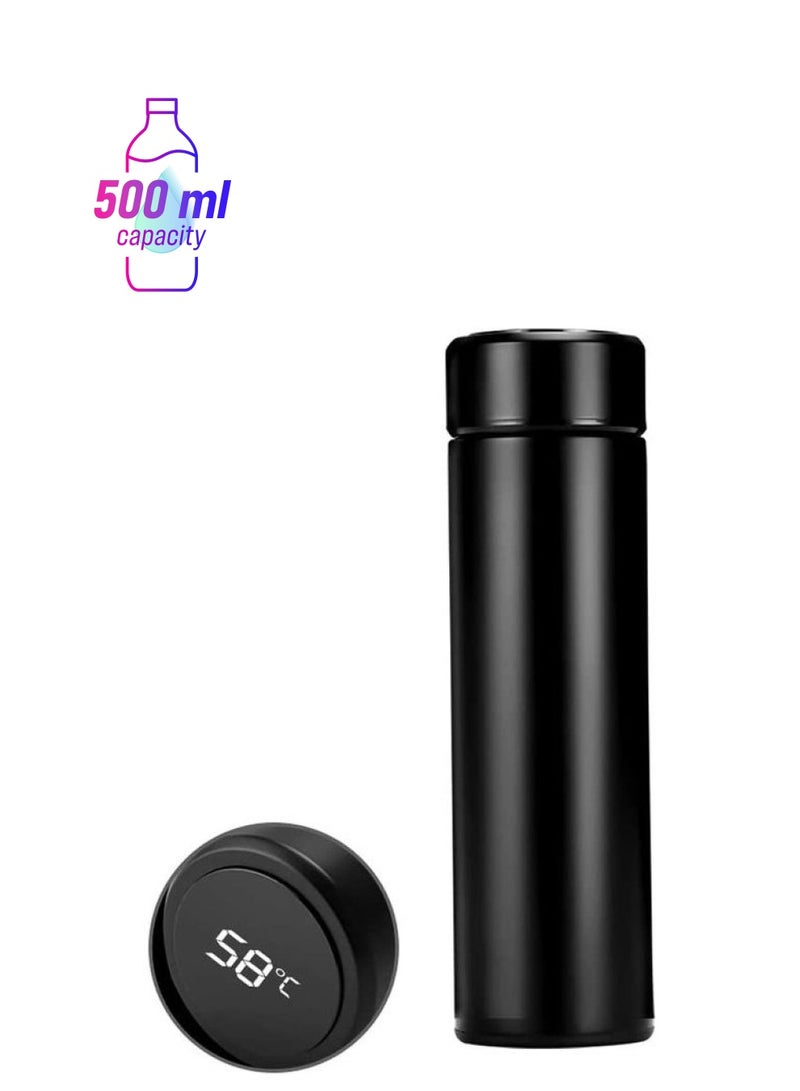 XiuWoo Intelligent Temperature Display Vacuum Insulated Water Bottle Black - Image 1