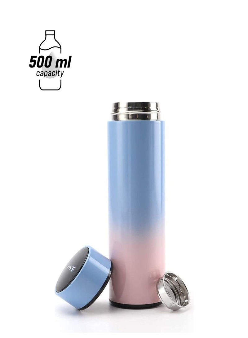 XiuWoo Stainless Steel Vacuum Flask Travel Mug with Smart LCD Touch Screen Multicolour 500ml - Image 1