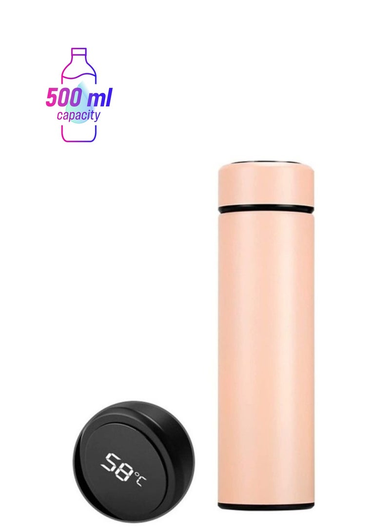 XiuWoo LED Smart Temperature Display Vacuum Thermal Bottle Beige - Image 1