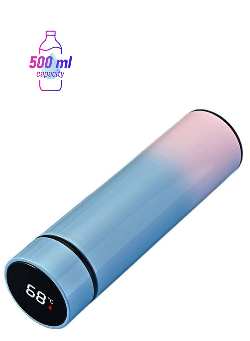 XiuWoo Stainless Steel LED Smart Temperature Display Vacuum Thermo Bottle Multicolour 500ml - Image 1