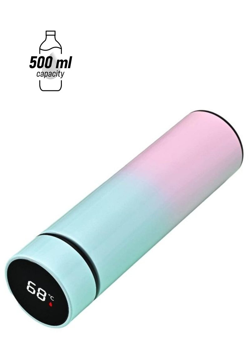XiuWoo Stainless Steel LED Smart Temperature Display Vacuum Thermo Bottle Multicolour 500ml - Image 1
