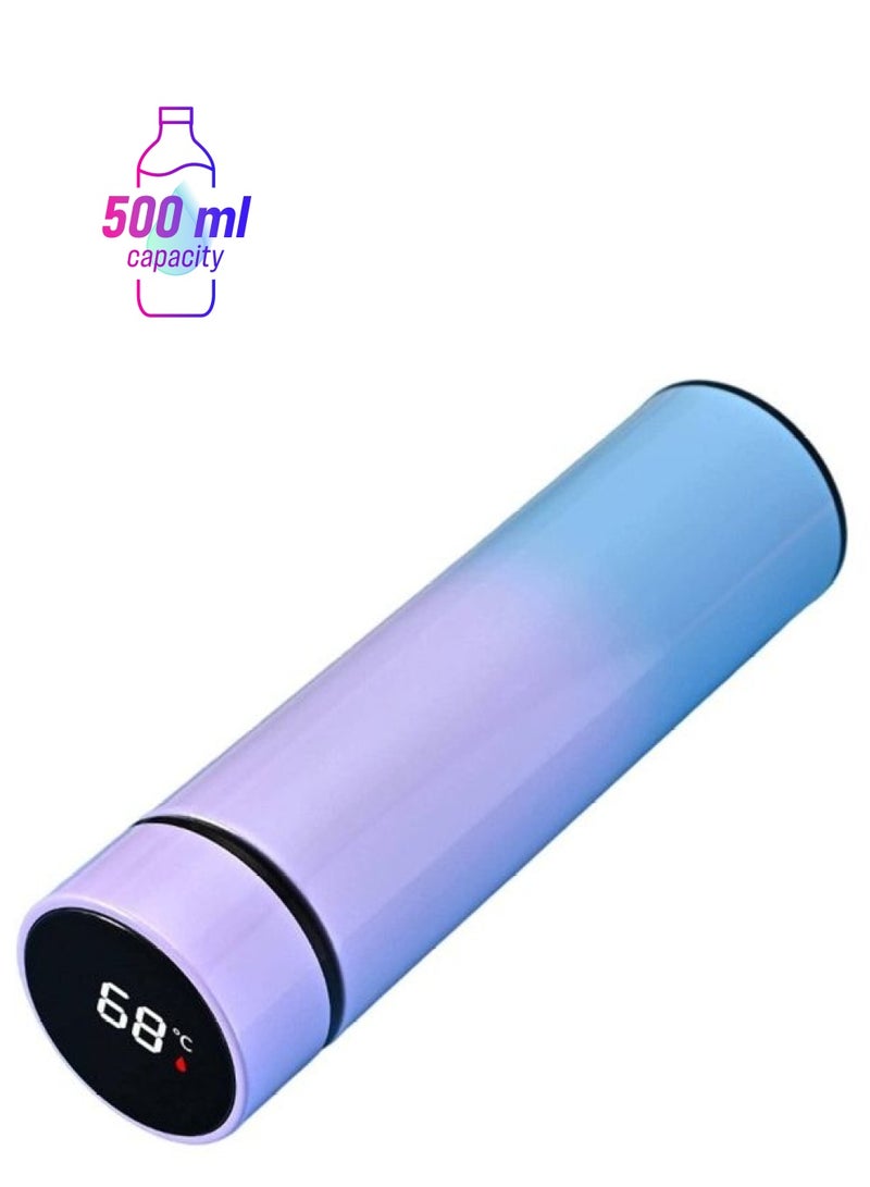 XiuWoo Stainless Steel LED Smart Temperature Display Vacuum Thermo Bottle Multicolour 500ml - Image 1