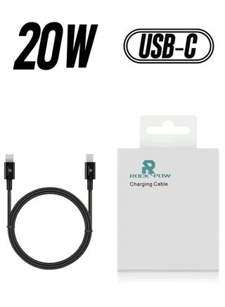 Rock Pow 20W Fast Charger USB-C to Lightning Charging Cable (Apple