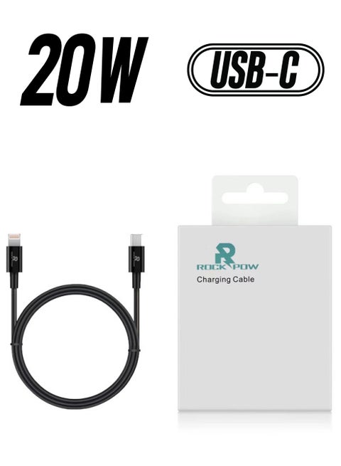 20W Fast Charger USB-C to Lightning Charging Cable (Apple MFi Certified)1m for iPhone 14 13 13 Pro 12 Pro Max 12 11 X XS XR 8 Plus, AirPods Pro Black