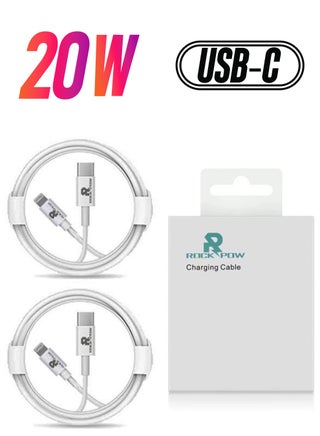 2 Pack 20W Fast Charger USB-C to Lightning Charging Cable (Apple MFi Certified) 2m for iPhone 14 13 13 Pro 12 Pro Max 12 11 X XS XR 8 Plus, AirPods Pro White - pnsku/N50948721A/45/_/1738233128/9c3bfdc6-a118-4e3a-9ad5-a1ae32fb91aa