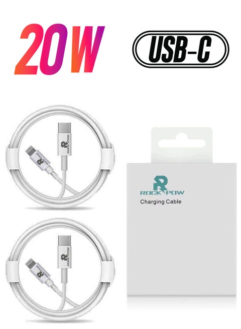 2 Pack 20W Fast Charger USB-C to Lightning Charging Cable (Apple MFi Certified) 2m for iPhone 14 13 13 Pro 12 Pro Max 12 11 X XS XR 8 Plus, AirPods Pro White