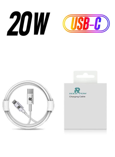 كابل شحن سريع 20 وات USB-C إلى Lightning (معتمد من Apple MFi) بطول 1 متر لهاتف iPhone 14 13 13 Pro 12 Pro Max 12 11 X XS XR 8 Plus، AirPods Pro أبيض أبيض