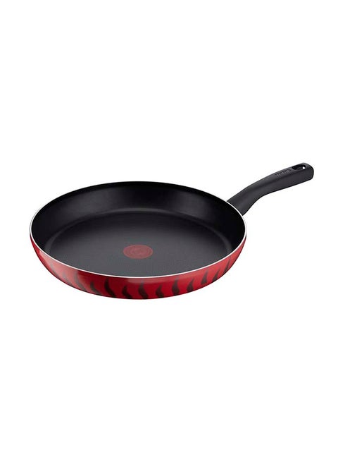 TEFAL Frypan 32 cm | Tempo Flame | Aluminium | Non stick coating | Thermo signal heat indicator | Diffusion base | Healthy safe cookware | Made in France | Red | 2 Years Warranty | C3040883 Red 32 cmcm