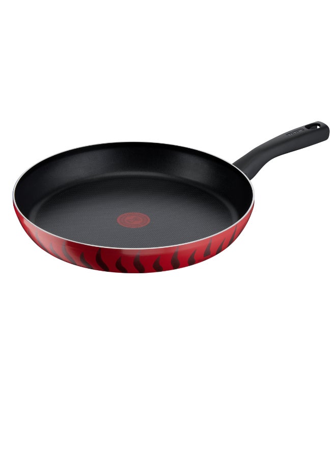تيفال مقلاة تفال 32 سم | تيمبو فليم | ألمنيوم | طلاء غير لاصق | مؤشر حرارة ثيرمو سيجنال | قاعدة توزيع حراري | أدوات طهي صحية وآمنة | صنع في فرنسا | لون أحمر | ضمان لمدة سنتين | C3040883 أحمر/أسود 32 cmسم - Image 1