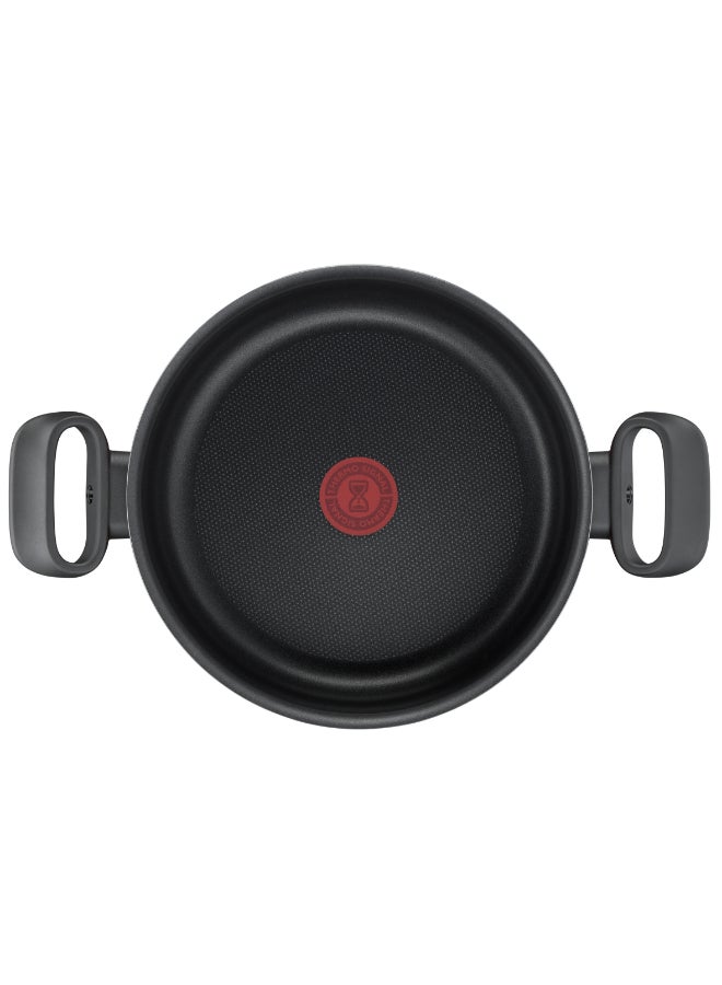 TEFAL Cooking Pot | Tempo Flame 24 cm Non Stick Casserole With Lid | Red | Aluminium | 2 Years Warranty | C3044685 Red with black flames 24cm - Image 2