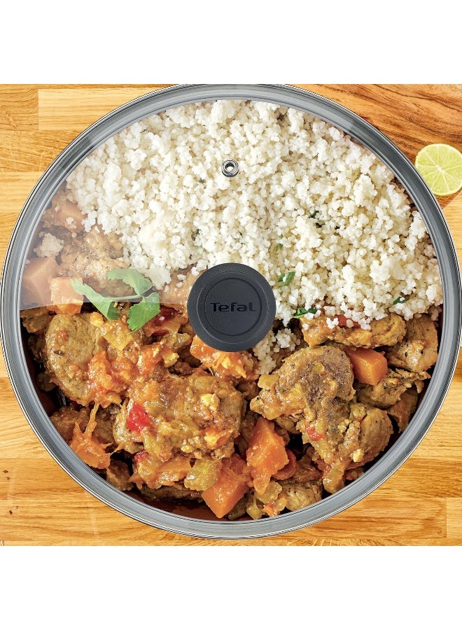 تيفال TEFAL قدر طهي | Tempo Flame 28 سم طاجن غير لاصق بغطاء | أحمر | ألمنيوم | ضمان لمدة سنتين | C3045385 أحمر/أسود/فضي Deep shapeسم  - Image 3