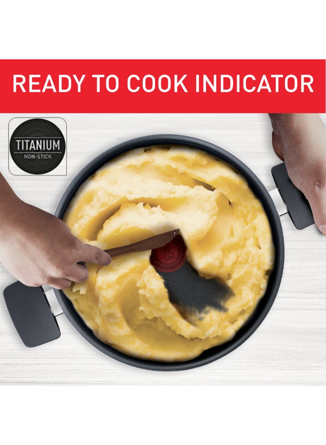 TEFAL Cooking Pot | Tempo Flame 28 cm Non Stick Casserole With Lid | Red | Aluminium | 2 Years Warranty | C3045385 Red Deep shapecm - Image 4