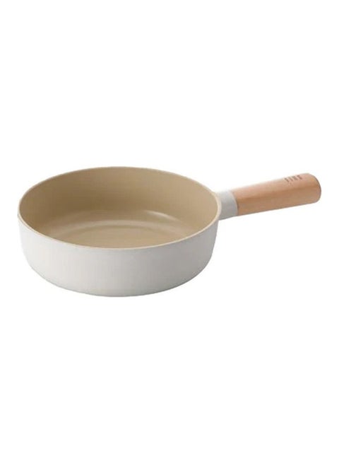 FIKA Cast Induction Baby Wok Pan White and Beige 18cm