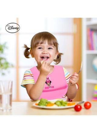 مريلة أطفال من السيليكون مزينة بطبعة ميني ماوس - view 4