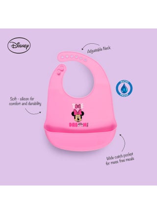 مريلة أطفال من السيليكون مزينة بطبعة ميني ماوس - view 3