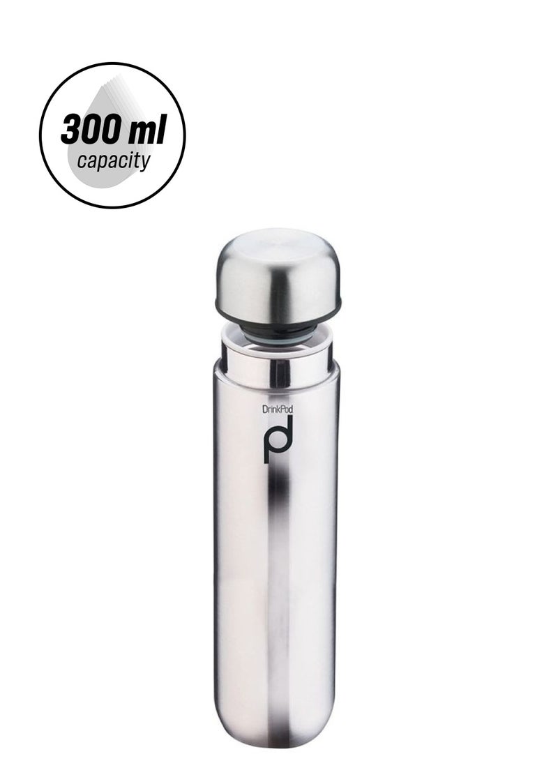 GRUNWERG Drinkpod Vacuum Insulated Capsule Flask Silver - Image 1
