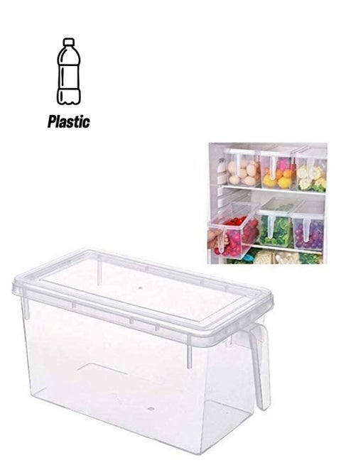 Transparent Rectangular Food Storage with Handle Clear 5Liters