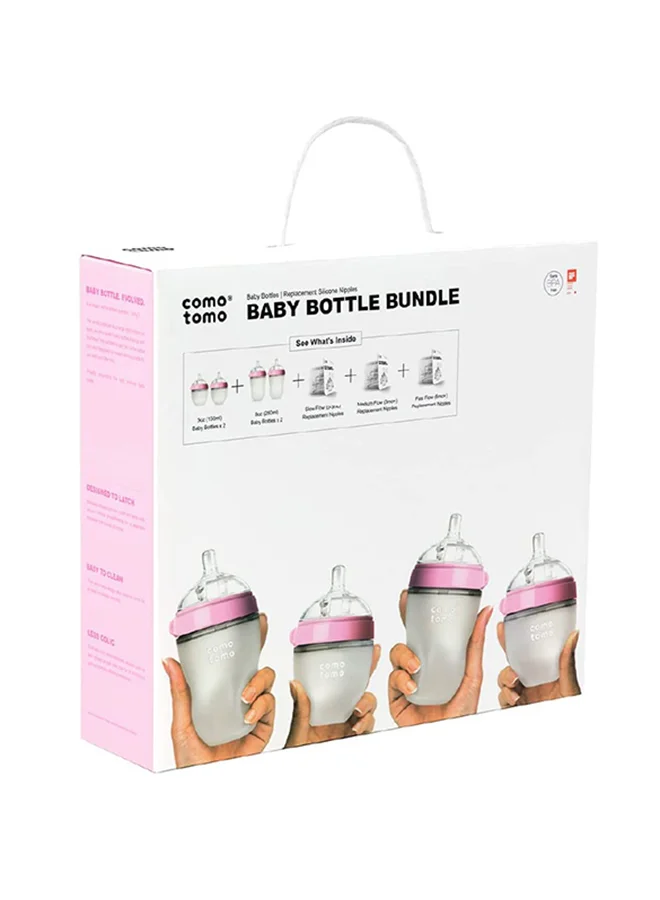 comotomo Baby Feeding Bottle Bundle Pink
