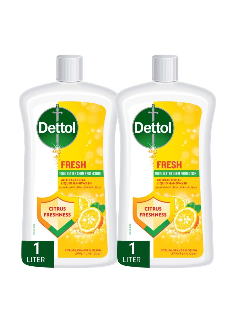 ديتول مجموعة غسول سائل ومنعش لليدين من عبوتين 1لترات - Image 1