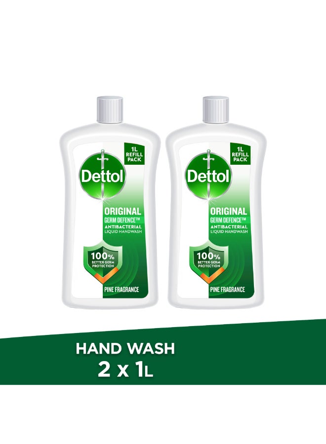 Dettol Pine Fragrance Handwash Pack Of 2 1Liters  - Image 1