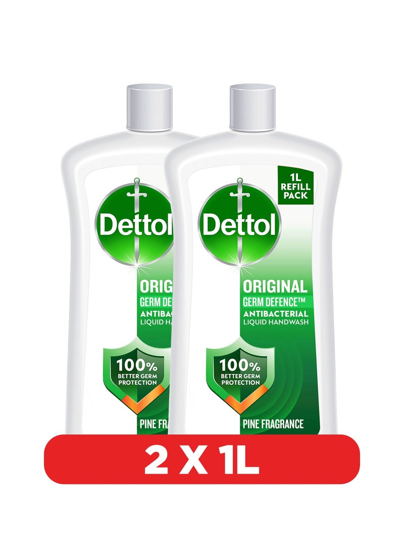 Dettol Pine Fragrance Handwash Pack Of 2 1Liters - Image 1