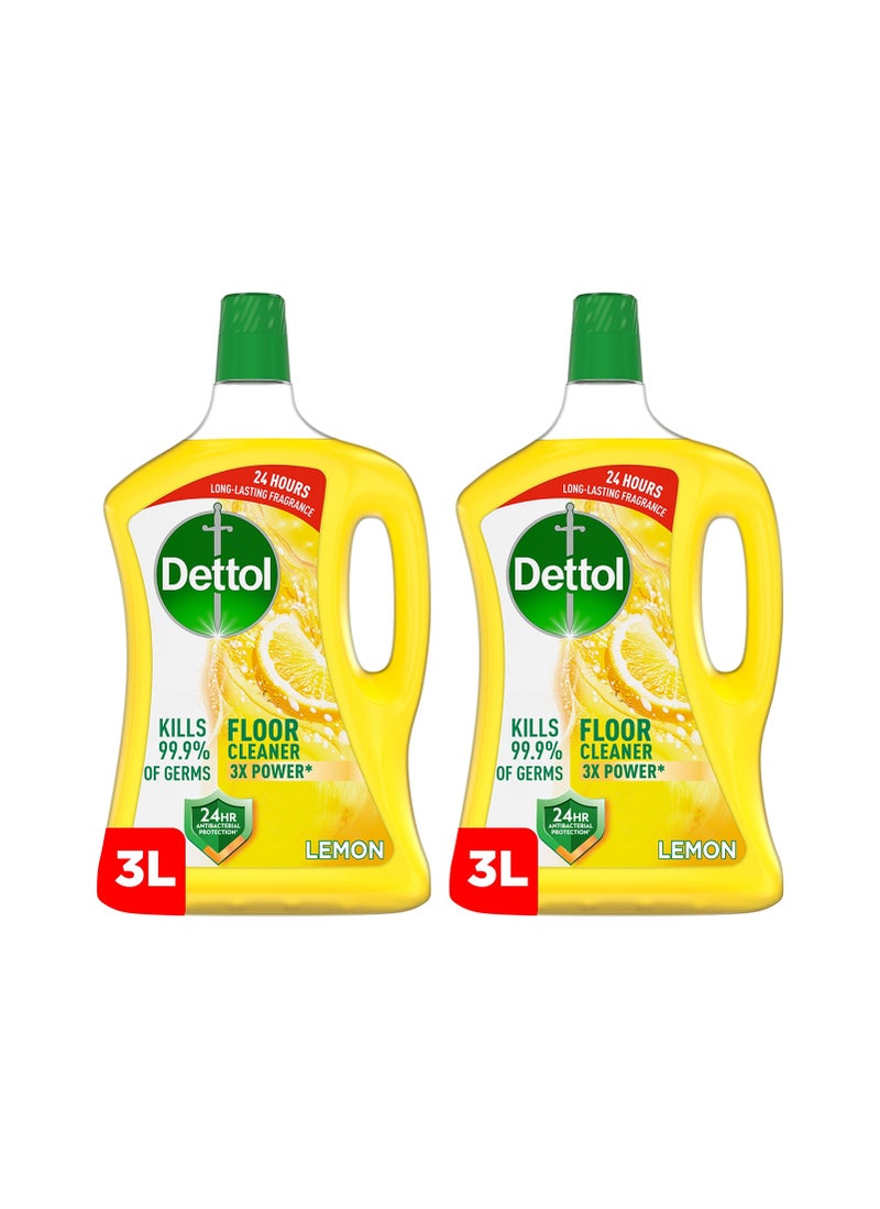 Dettol Lemon Antibacterial Power Floor Cleaner Pack Of 2 3Liters - Image 1