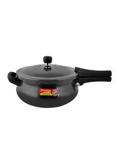 Prestige Deluxe Plus Hard Anodised Aluminium Pressure Cooker | With Lid |Curved Design|User Friendly Handles Black 5Liters  - Image 1