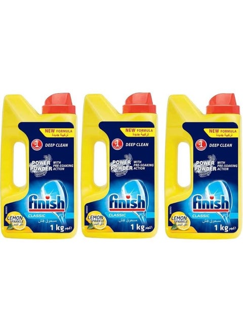 Classic Lemon Dishwashing Powder, Pack Of 3 - 3kg