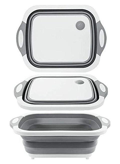 Multifunction Foldable Dishwasher Cutting Board White/Grey 40cm