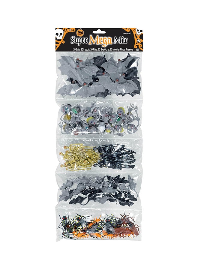 Amscan 100-Piece Halloween Creepy Crawly Super Mega Mix Favors - Image 1