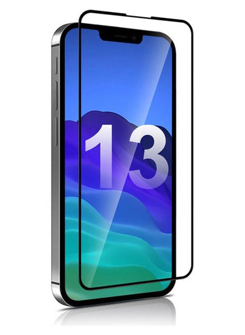 Full Glue Screen Protector Tempered Glass For Apple iPhone 13 Size 6.1 inches Black Edge