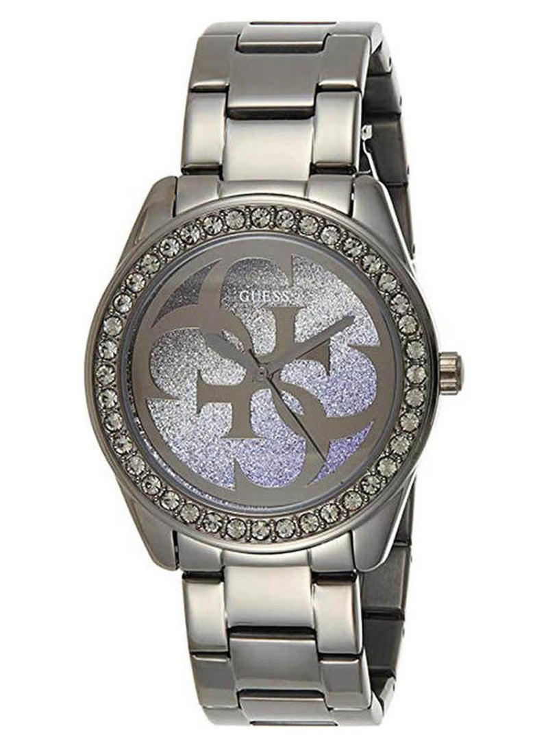 جس ساعة يد بعقارب وسوار من الستانلس ستيل طراز W1201L4 للنساء