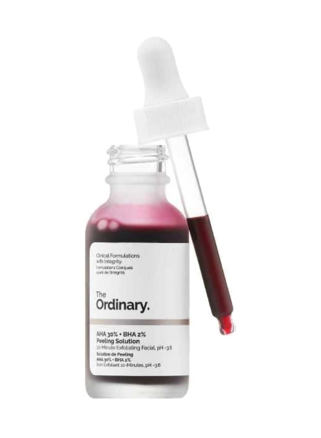 ذا اورديناري محلول تقشير بحمض ألفا هيدروكسي بنسبة 30% وحمض بيتا هيدروكسي بنسبة 2% مكون من قطعتين أحمر 30ملليلتر - Image 1