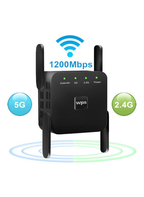 5G Wireless WiFi Signal Booster Router Black
