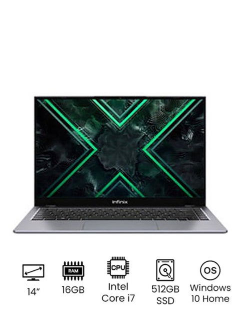 INBook X1 Pro Laptop With 14 Inch FHD Display Intel Core i7 1065G7 16GB RAM DDR4, 512 GB SSD,Intel Iris Plus Graphics Card, Windows 10 Home English/Arabic Grey