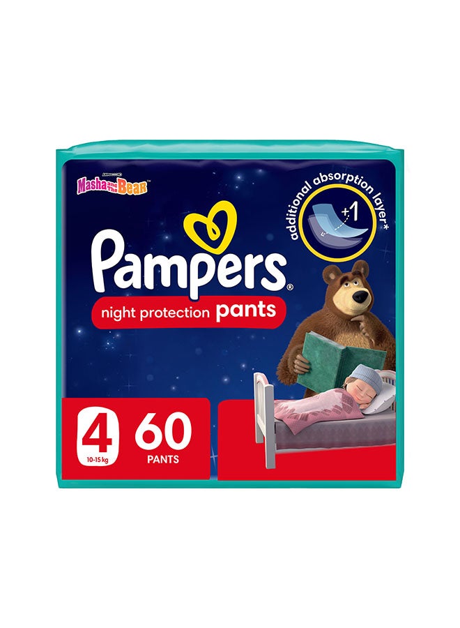 Baby-Dry Night Pants Diapers Additional Absorption Layer For Overnight Leakage Protection, Size 4, 10-15Kg, 60 Diaper Count - pnsku/N51033128A/45/_/1701408293/779ca6a6-6ce8-430a-aa21-4a70461815a8