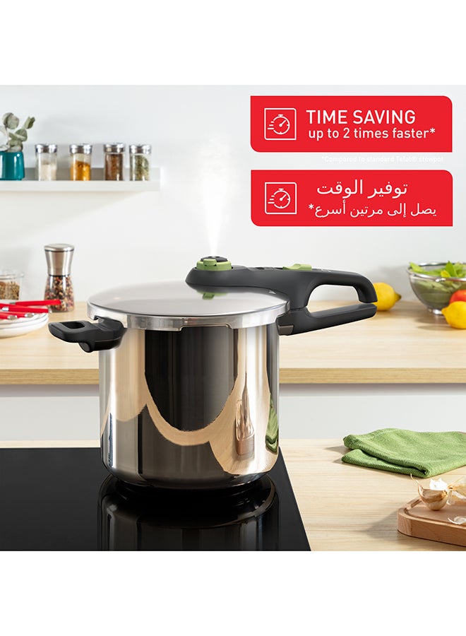 Tefal - TEFAL Secure Trendy 8L Pressure Cooker | Fast Cooking, Attractive Design | 2 Programs | Safe | Induction Compatible | 2 Years Warranty | P2584402 Stainless Steel 8Liters - Image 1