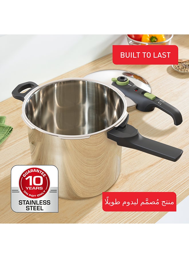 Tefal - TEFAL Secure Trendy 8L Pressure Cooker | Fast Cooking, Attractive Design | 2 Programs | Safe | Induction Compatible | 2 Years Warranty | P2584402 Stainless Steel 8Liters - Image 1