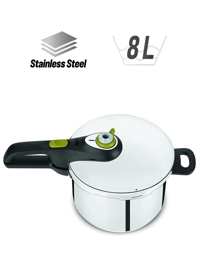 Tefal TEFAL Secure Trendy 8L Pressure Cooker | Fast Cooking, Attractive Design | 2 Programs | Safe | Induction Compatible | 2 Years Warranty | P2584402